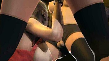 Final Fantasy Double Futanari - Scarlet Gets Fucked By Tifa And Jessie