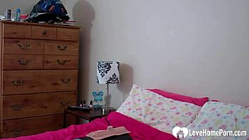 Sexy solo brunette rides her favorite machine with passion