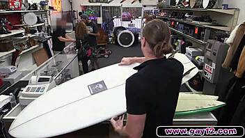 Blonde muscle surfer dude talks about his beach adventures