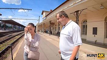 Yo, watch this greedy old man let his gf bang a stranger for cash!