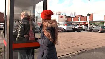 European beauty flaunts it all on bus and site
