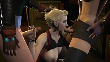 Final Fantasy Double Futanari - Scarlet Gets Fucked By Tifa And Jessie