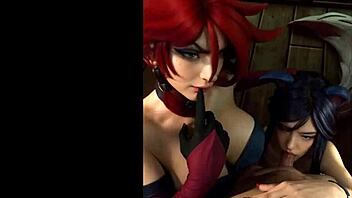 3D Hentai featuring Miss Fortune and Ahri in action