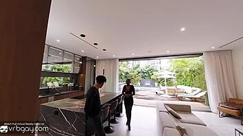 I, gay black sweaty tony genius, deepthroat and ride a white dick in vr.