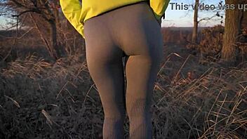 Outdoor yoga poses reveal a spicy Asian teen's assets