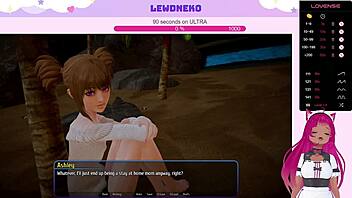 Vtuber Lewdneko Uses Dildo In BDSM Slave Game At Hotel.