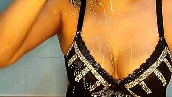 Blue, a colombian housewife, uses a big dildo instead of a cock and takes it all in.