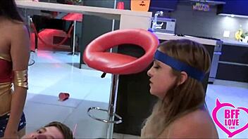 Wow, three best friends fuck that guy at the halloween party!