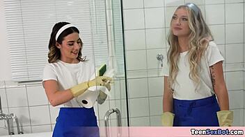 cute teen 18+s ditch cleaning for my hard cock