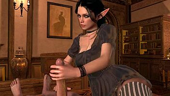 goth elf in pov 3d scene