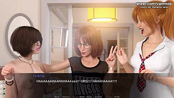 Horny teens finger pussies in threesome.