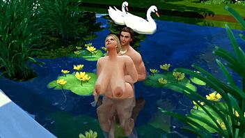 sims 4 parody with two commandments in wild orgy scene
