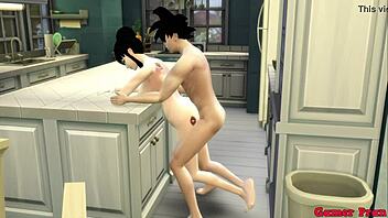 Episode 5: Beautiful milf mom gets assfucked by her two sons all day in the kitchen while husband works 😈