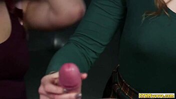 CFNM Babes Dominate Group Cocksucking in Humiliating Scene