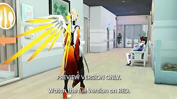 Overwatch 3d hentai preview version with rough cartoon action.