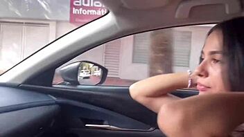 Young Colombian Babe's Deep Blowjob and Creampie Outdoors