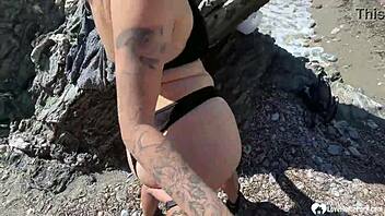 Beautiful woman at the beach wants rough sex