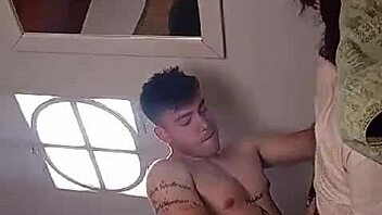 The pretty guy with big tits gets bent over on the sofa for crazy doggystyle action.