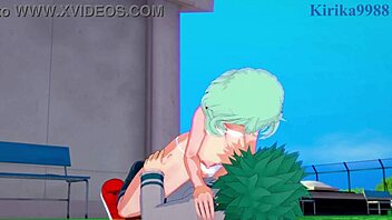 toru hagakure and kaoruko awata bubble girl and izuku midoriya intense sex - my hero academia hentai