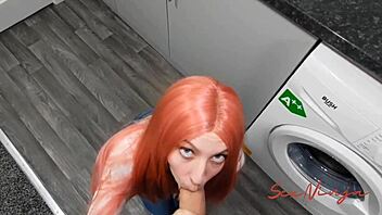 Reluctant Maid's Heart Races During Taboo Blowjob