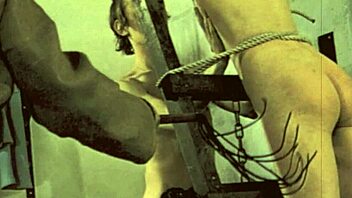Beautiful woman with a hairy pussy in hot bondage scene