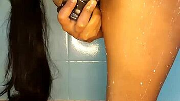 Blue, a colombian housewife, uses a big dildo instead of a cock and takes it all in.