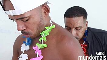 three black guys have hardcore sex in the bathroom with big cocks