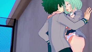 toru hagakure and kaoruko awata bubble girl and izuku midoriya intense sex - my hero academia hentai