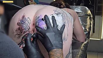 starting the day with a change in my anal tattoo, feeling excited for outdoor interracial assfucking