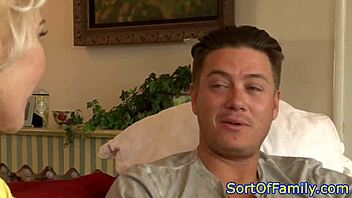 Mother in law gives hot blowjob close up