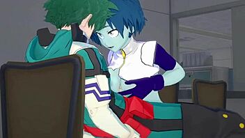 toru hagakure and kaoruko awata bubble girl and izuku midoriya intense sex - my hero academia hentai