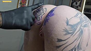 starting the day with a change in my anal tattoo, feeling excited for outdoor interracial assfucking