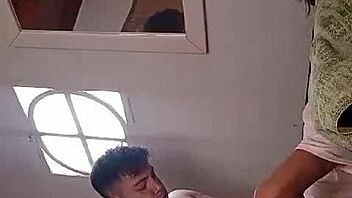 The pretty guy with big tits gets bent over on the sofa for crazy doggystyle action.