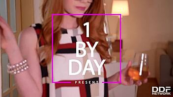 raunchy redhead ella hughes uses glass dildo on her super hairy pussy