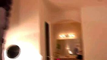 chasity gives blowjob up close