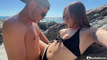 Beautiful woman at the beach wants rough sex