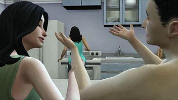 Step-siblings banging hard behind stepmom’s back, wow! 😳