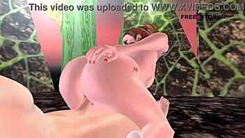 an animated 3d video of a cute girl in an intimate position