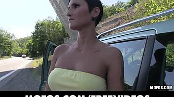 Czech amateur gets paid for public sex acts
