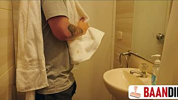 Sharing a bathroom with a horny neighbor is fun