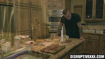 gay buff shares a special donut with neighbor