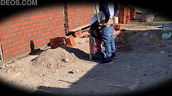 Security Cam Catches Engineer Nataly in Sensual Construction Site Action