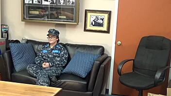 violet navy says, 'casting main on the sofa.'