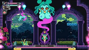 Cartoon witch gets a big cock titjob and facial