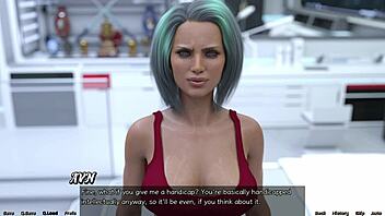 Stranded in space: basketball match against femdom mistress in 3D hentai.