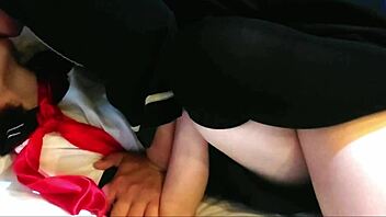 i filmed my petite japanese girlfriend in sailor cosplay getting creampie sex, blowjob, cunnilingus, and handjob on the bed.