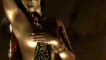 Nude Brunette Dances Sensually in Ancient Indian Style