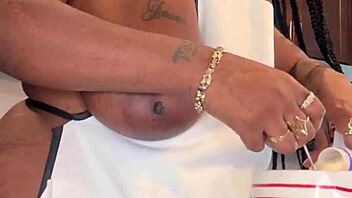 Making Banana Pudding with Ebony BBW and Natural Tits