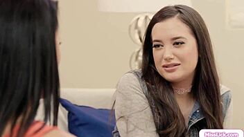 stepteen 18+ and her gf get licked by stepmom in threesome