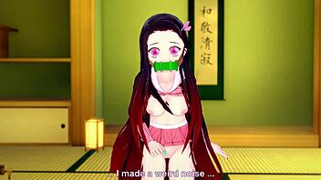 Nezuko in kimono gets wild with intense fucking! 🍒🔥